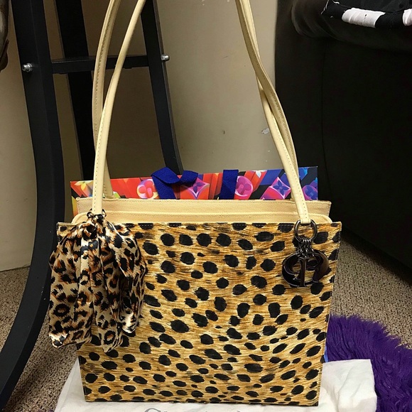 Christian Dior Lady Dior Leopard Shoulder Bag